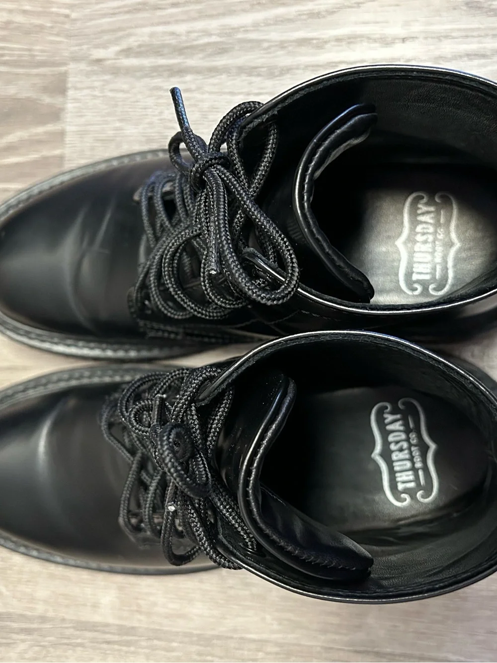 Thursday Boots Men’s Black Lace-Up Derby Shoes Boots